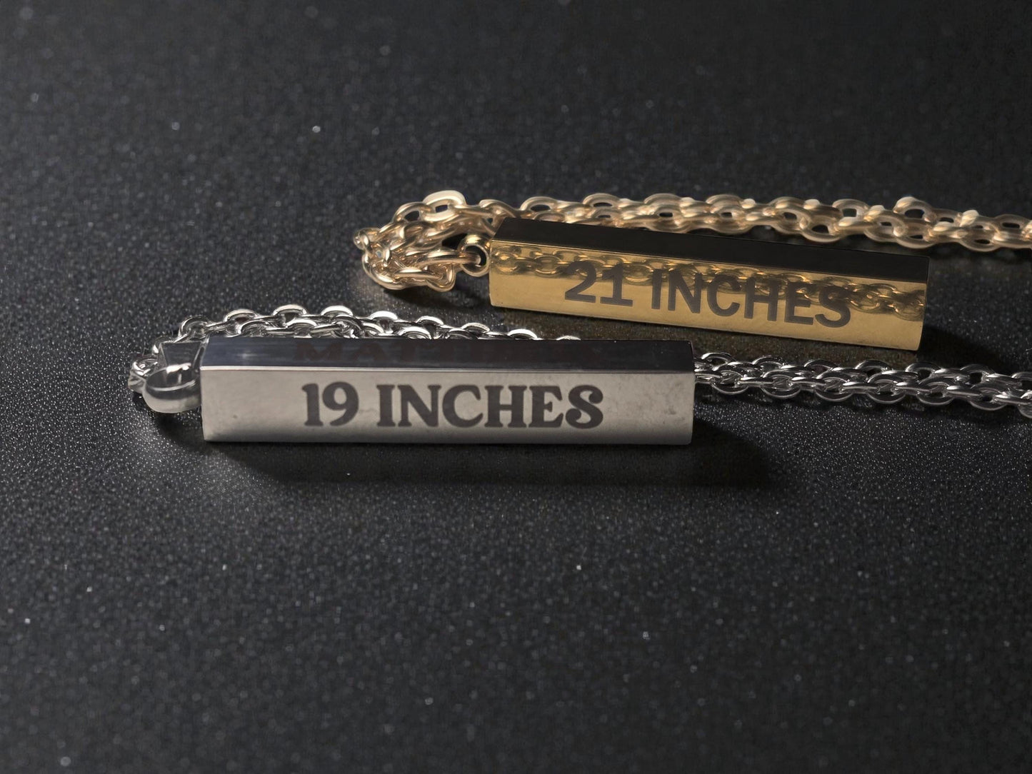 Personalized New Baby Bar Necklace, Custom Silver / Gold Pendant Necklace Chain, New Mom Gift