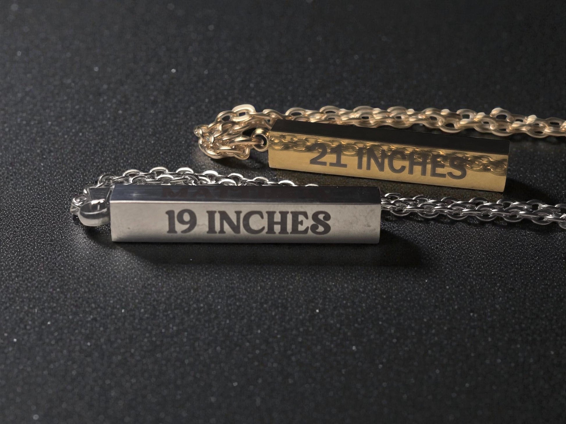 Personalized New Baby Bar Necklace, Custom Silver / Gold Pendant Necklace Chain, New Mom Gift