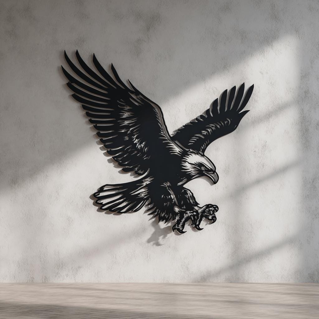 Majestic Eagle Metal Wall Art, Rustic Wildlife Decor