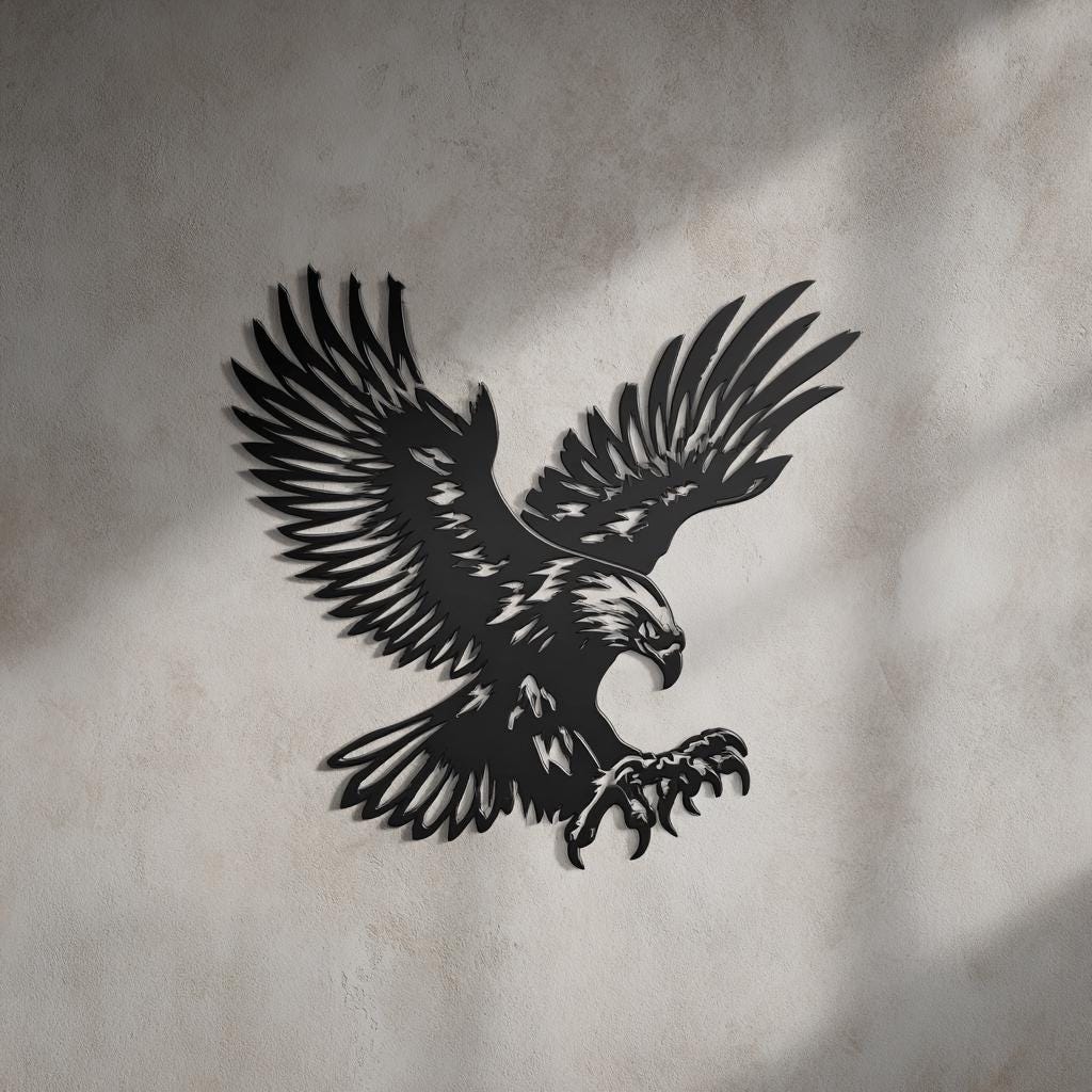 Majestic Eagle Metal Wall Art, Rustic Wildlife Decor