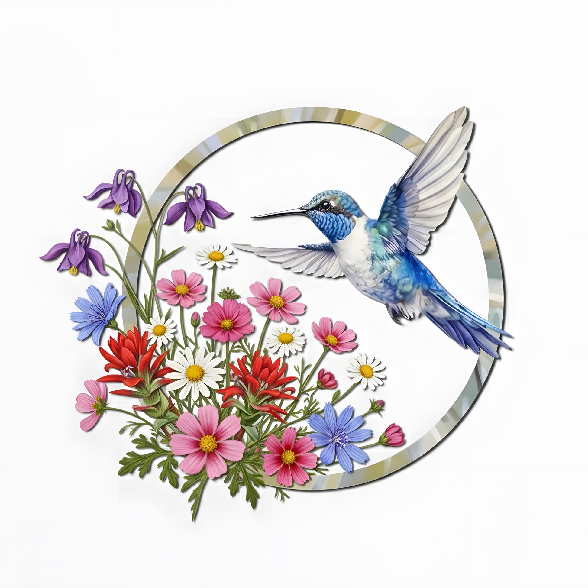 Hummingbird Metal Sign - Rustic Garden Wall Art, Outdoor Decor