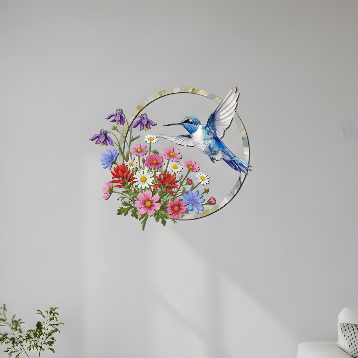 Hummingbird Metal Sign - Rustic Garden Wall Art, Outdoor Decor