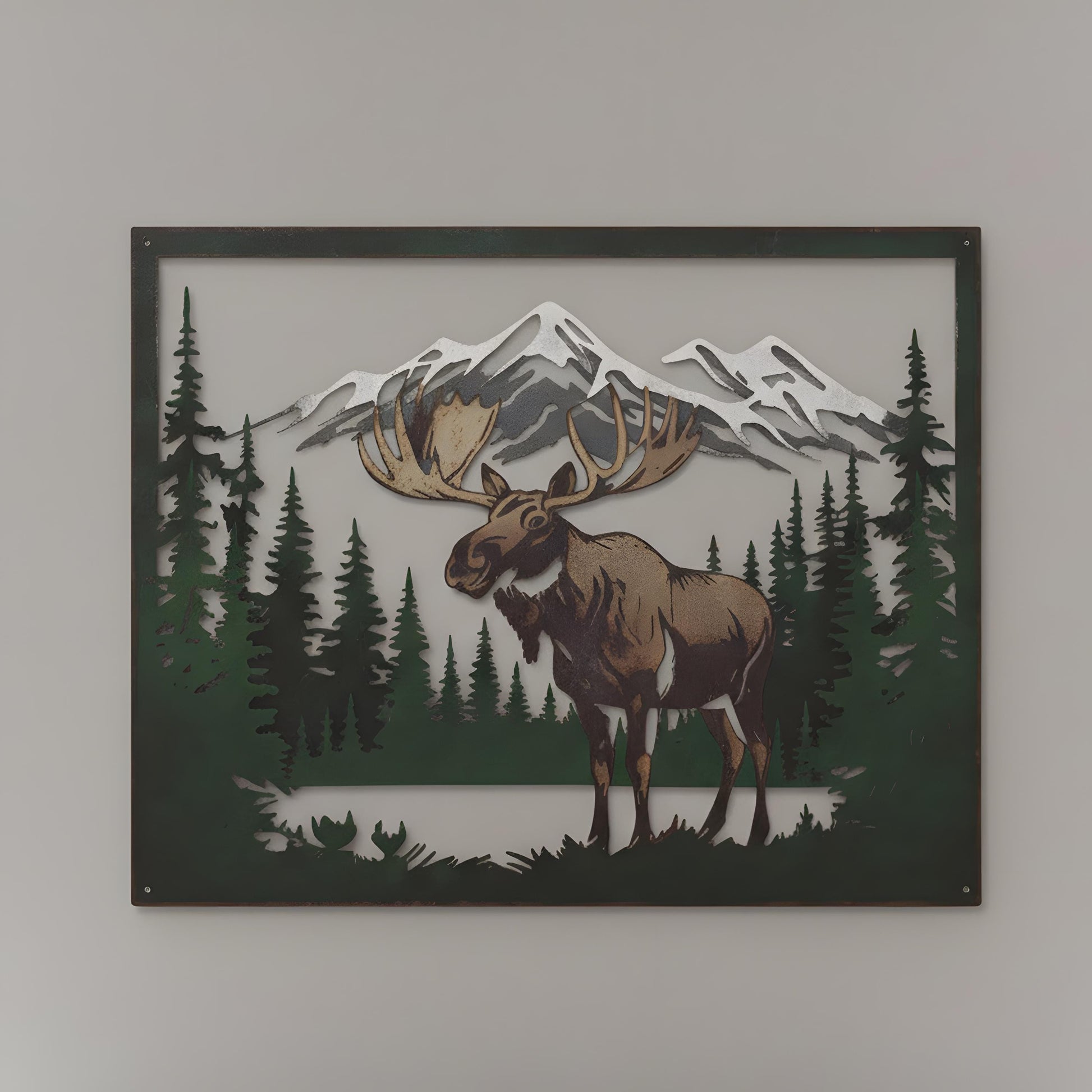 Personalized Moose Metal Wall Art: Rustic Cabin Decor, Woodland Sign