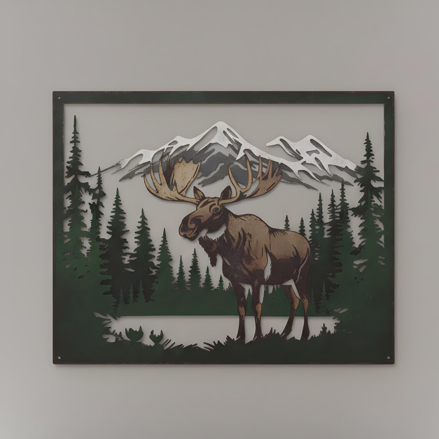 Personalized Moose Metal Wall Art: Rustic Cabin Decor, Woodland Sign