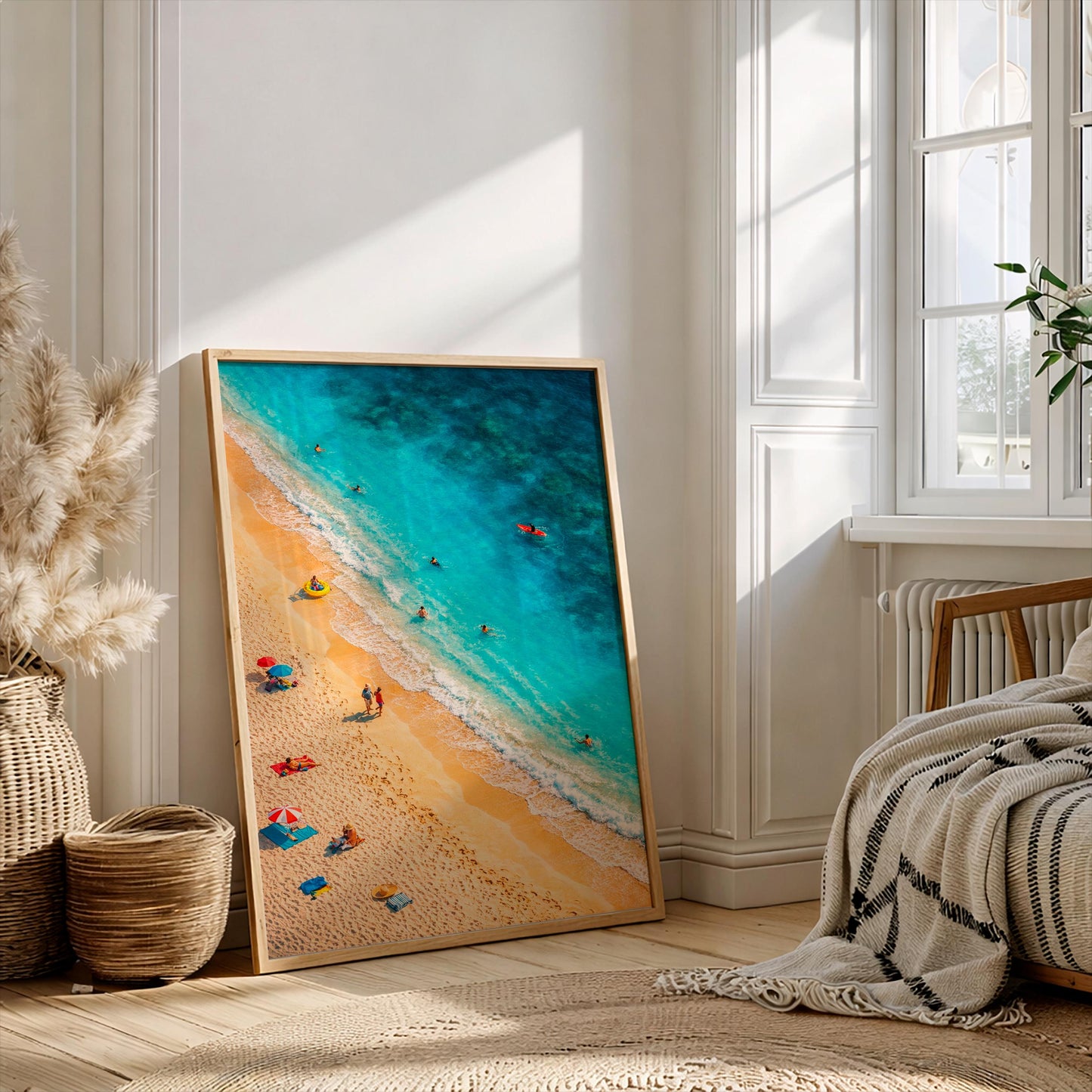 Coastal Ocean Art Print, Sea View Wall Decor, Blue Water Beach Artwork, Summer Beach Illustration, Coastal Vibes Decor, Nautical Wall Print
