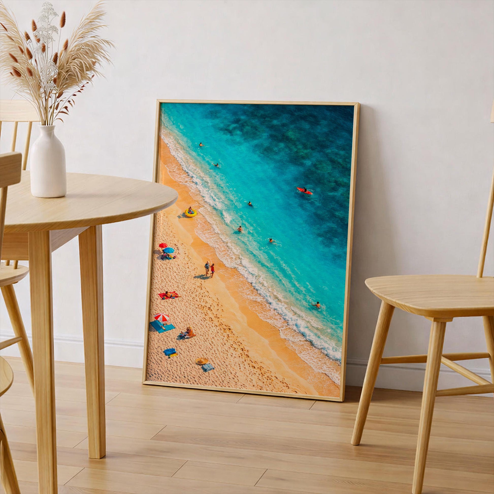 Coastal Ocean Art Print, Sea View Wall Decor, Blue Water Beach Artwork, Summer Beach Illustration, Coastal Vibes Decor, Nautical Wall Print