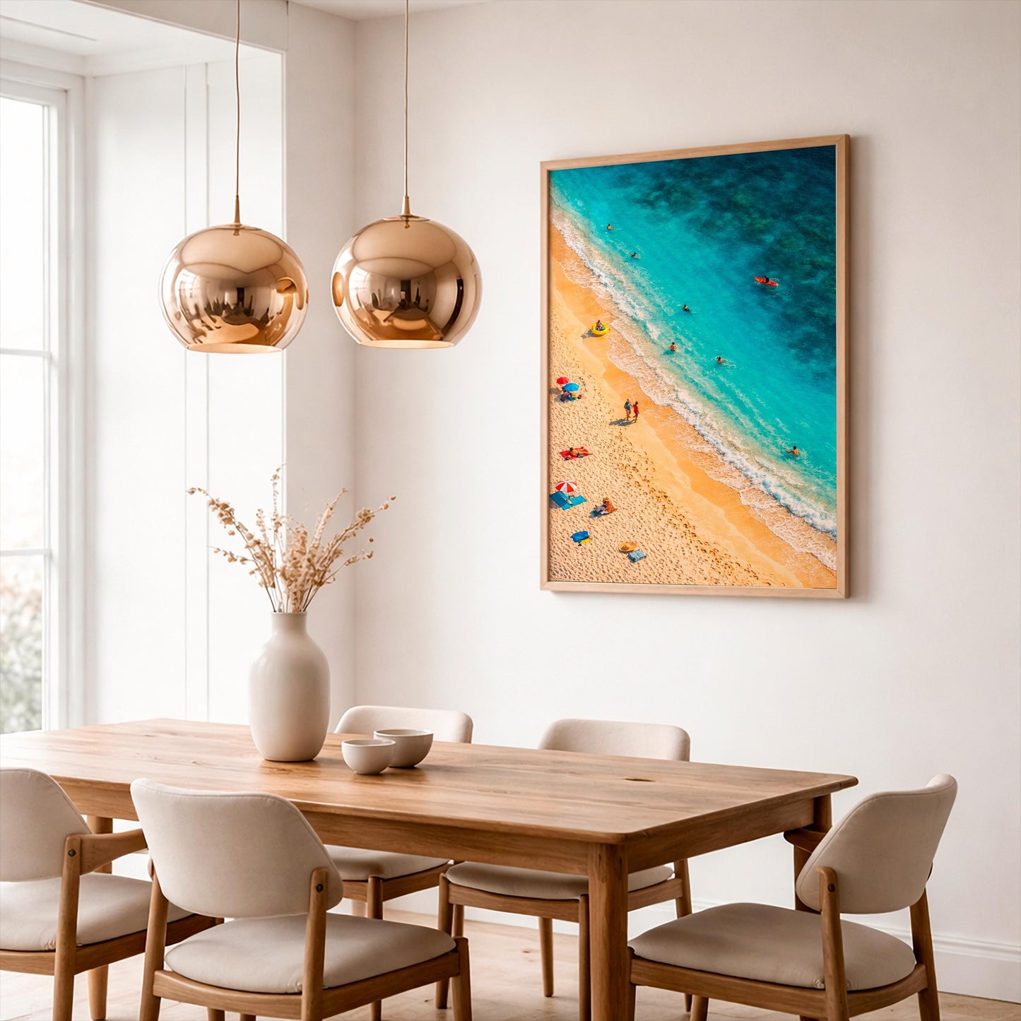 Coastal Ocean Art Print, Sea View Wall Decor, Blue Water Beach Artwork, Summer Beach Illustration, Coastal Vibes Decor, Nautical Wall Print