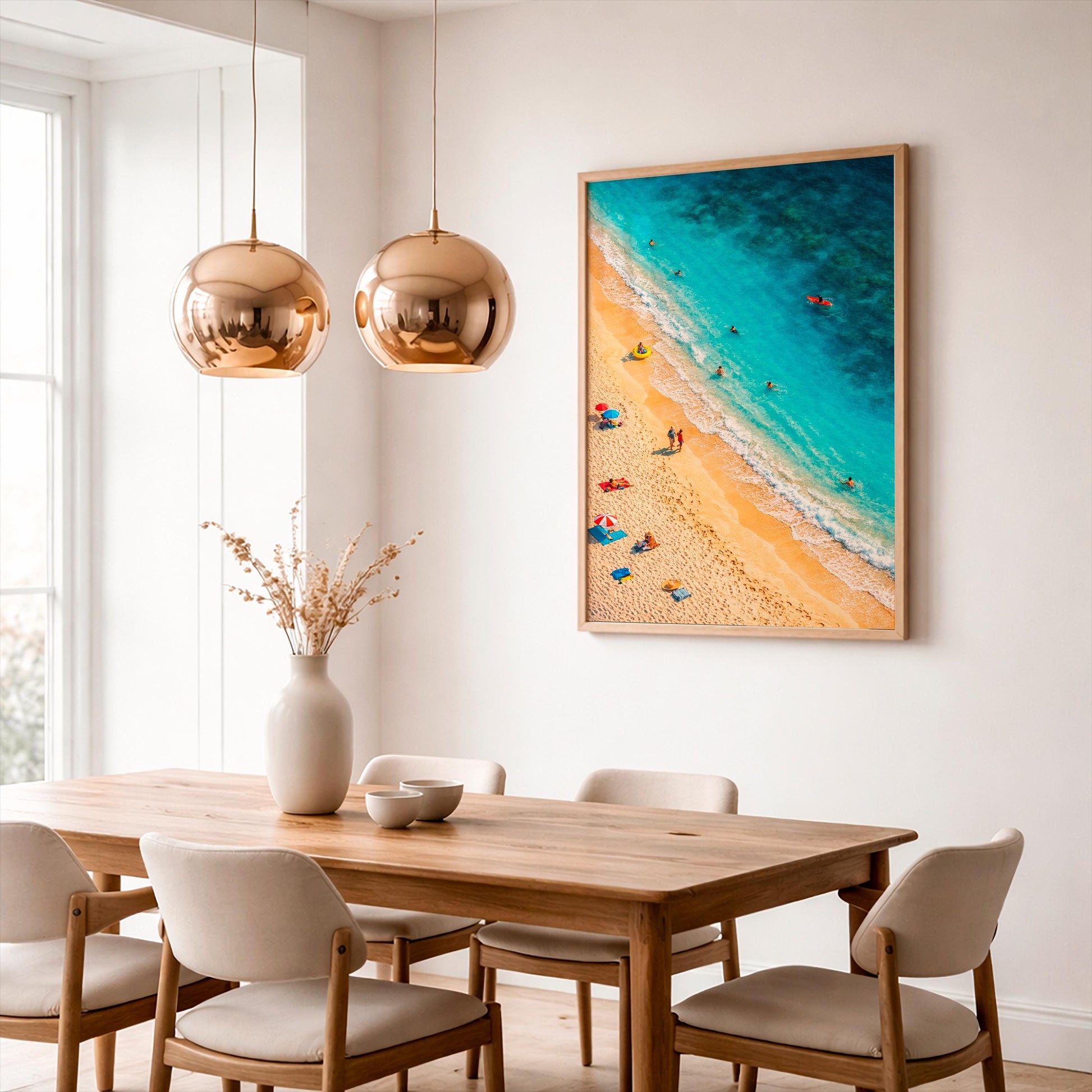 Coastal Ocean Art Print, Sea View Wall Decor, Blue Water Beach Artwork, Summer Beach Illustration, Coastal Vibes Decor, Nautical Wall Print
