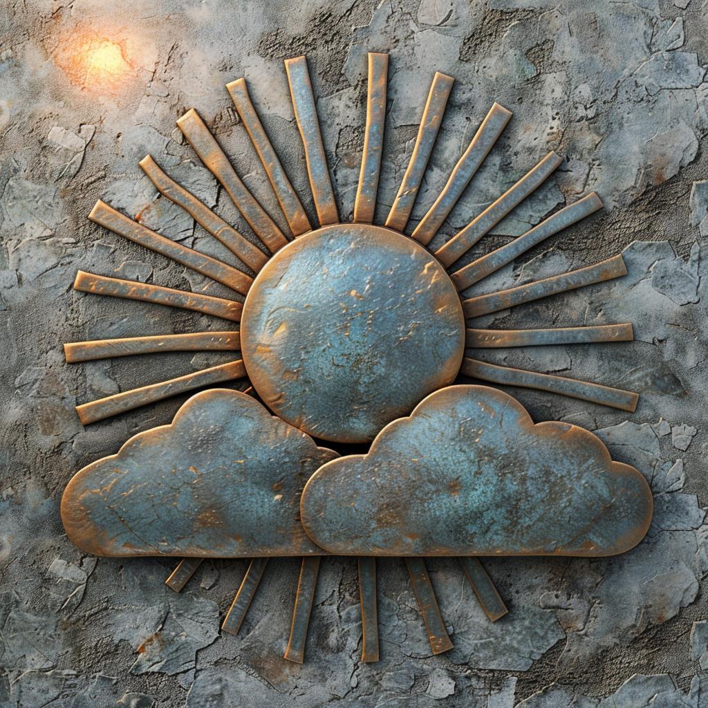 Blue Sun Wall Art, Sunburst Outdoor Decor, Modern Patio Garden Sign