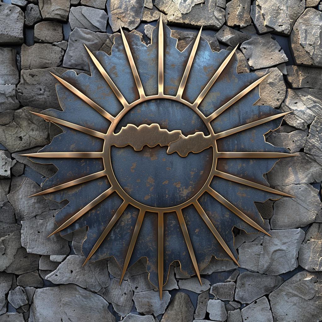 Blue Sun Wall Art, Sunburst Outdoor Decor, Modern Patio Garden Sign