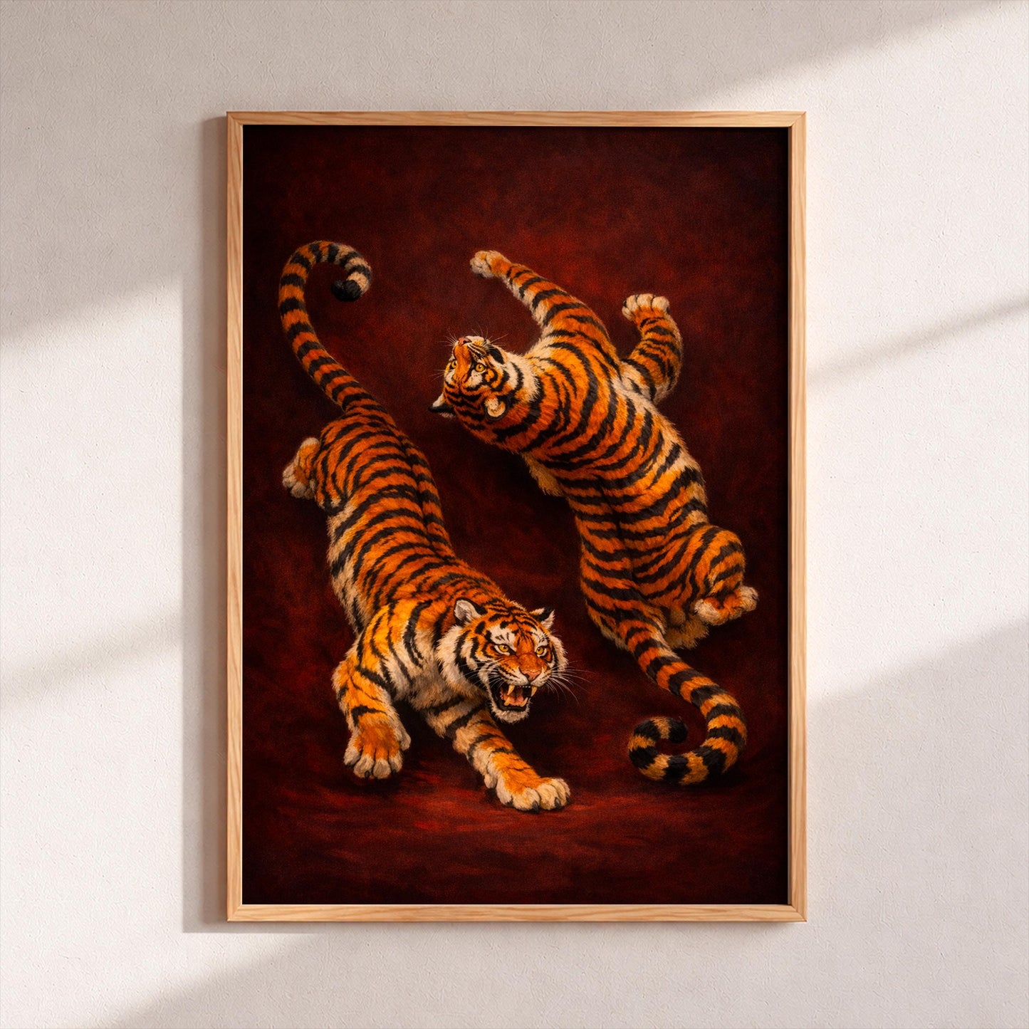 Tiger Art Print, Wildlife Wall Decor, Bengal Tiger Poster, Jungle Animal Painting, Nature Gift, Living Room Art Realistic Tiger Illustration