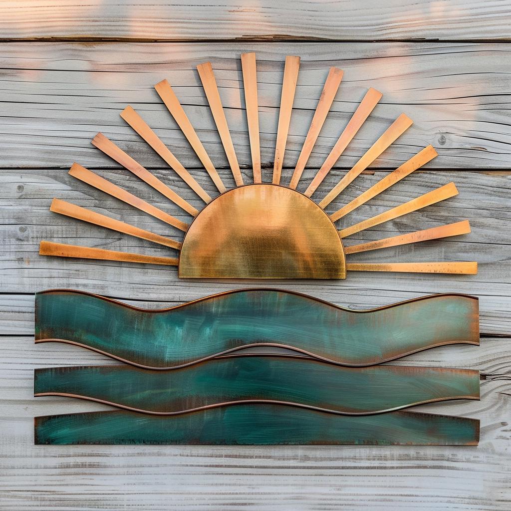 Sunrise Metal Wall Art, Lake Scene Decor, Rustic Farmhouse Sign Wall Hanging UV Printed