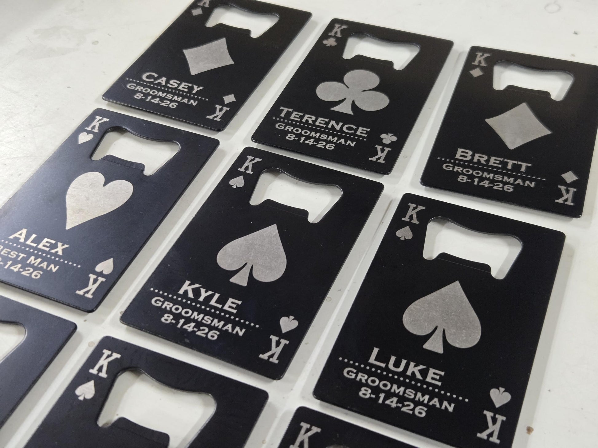 Personalized Groomsman Bottle Opener, Playing Card Wallet Bottle Openers, Custom Gifts For Groomsmen/Bestman