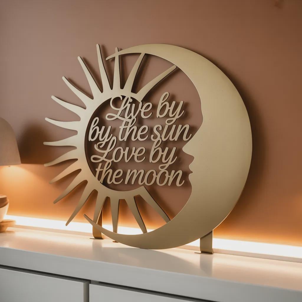 Sun Moon Metal Wall Art, Celestial Boho Decor, Spiritual Wall Hanging Sign