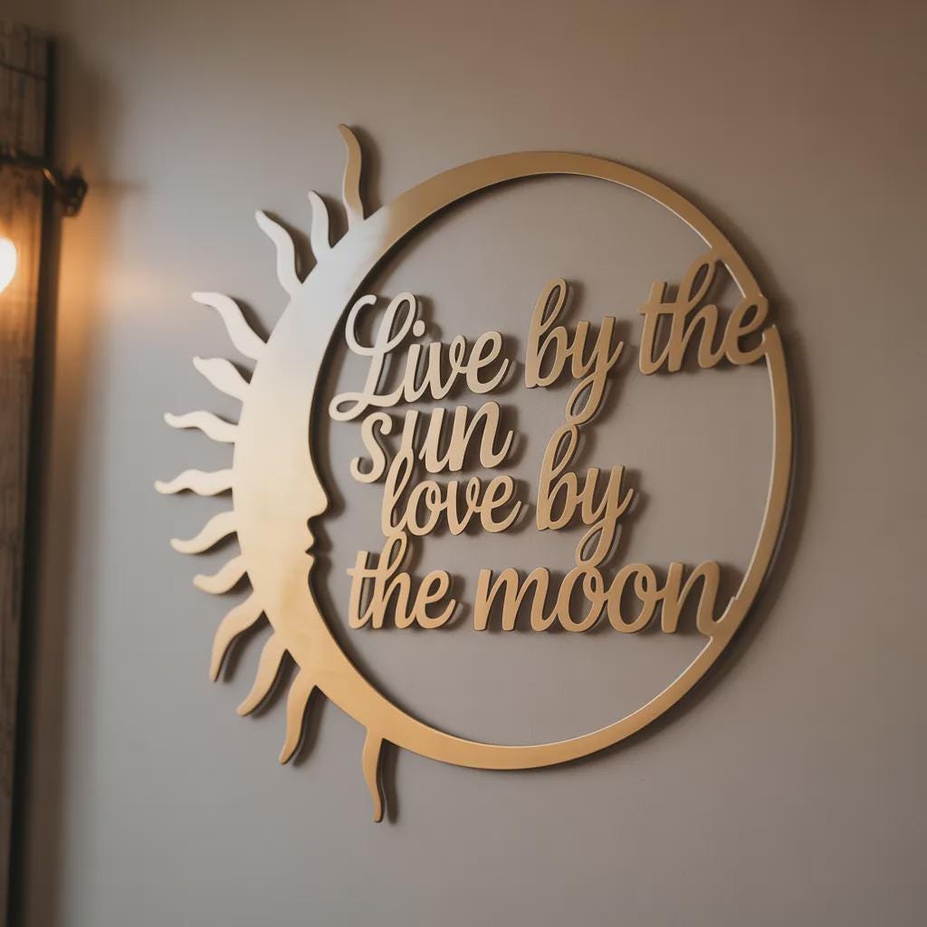 Sun Moon Metal Wall Art, Celestial Boho Decor, Spiritual Wall Hanging Sign