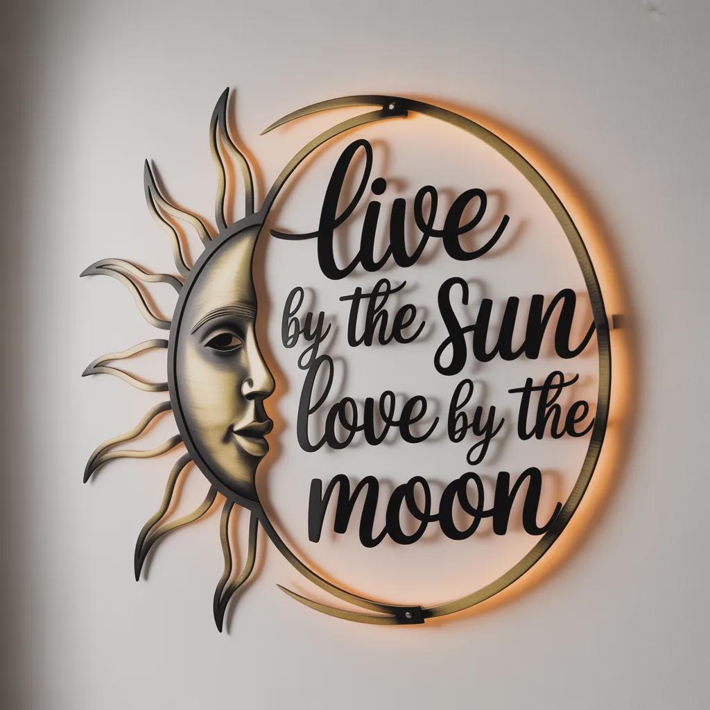 Sun Moon Metal Wall Art, Celestial Boho Decor, Spiritual Wall Hanging Sign