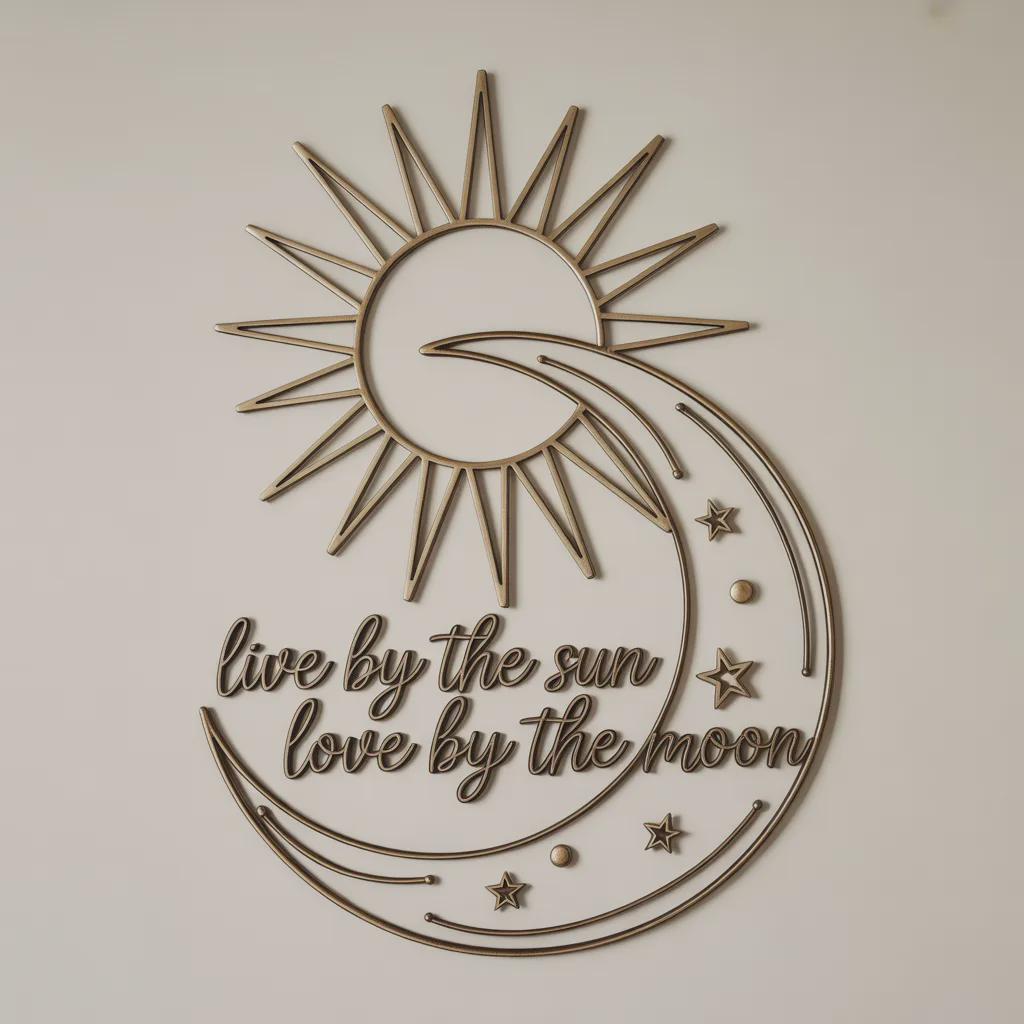 Sun Moon Metal Wall Art, Celestial Boho Decor, Spiritual Wall Hanging Sign