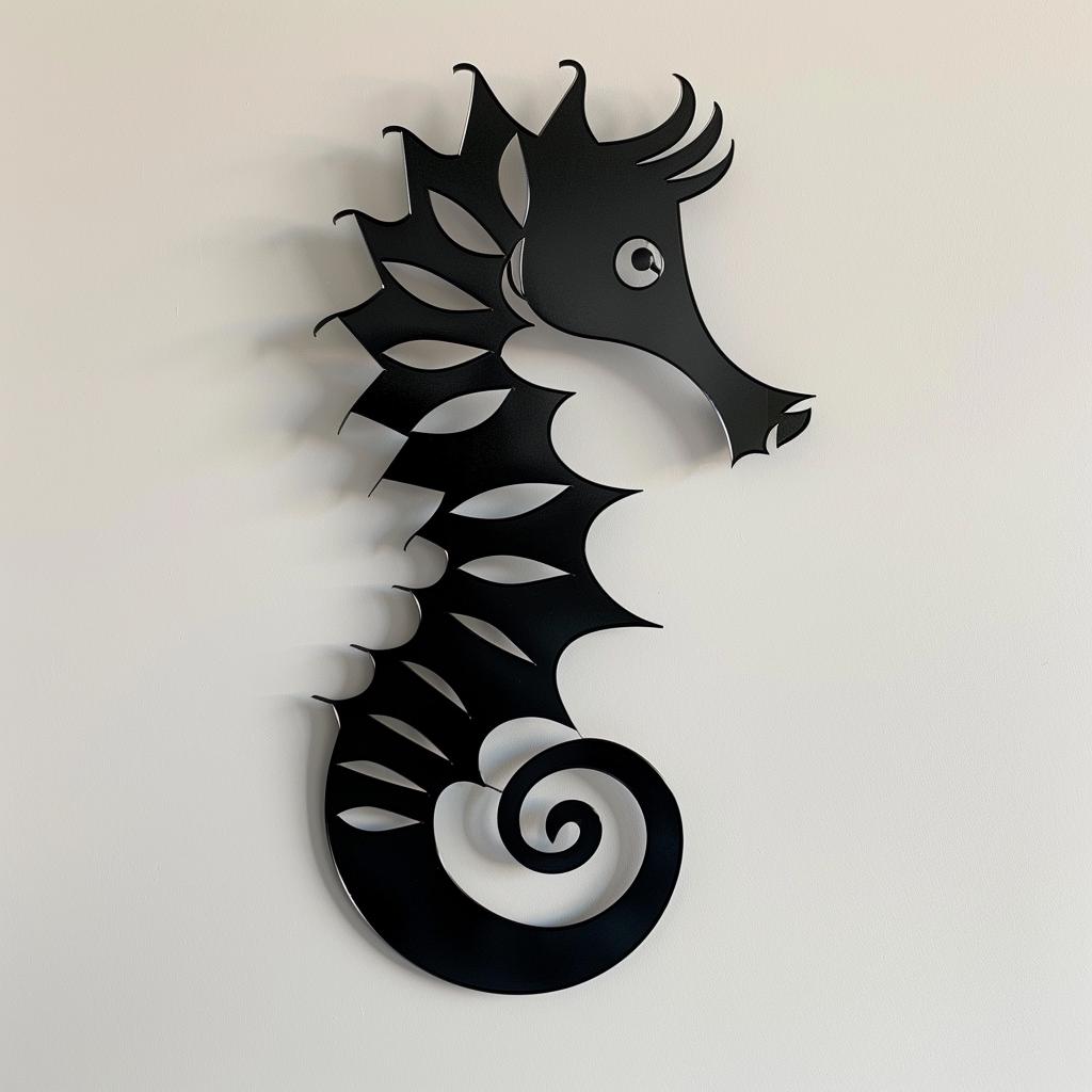 Seahorse Metal Wall Art Coastal Ocean Decor Nautical Wall Hanging Beach House Decor Marine Life Wall Sculpture Gift for Ocean Lover