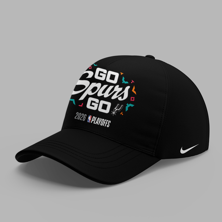 01.San Antonio Spurs " Go Spurs Go " 2026 Playoffs T-Shirt - Black